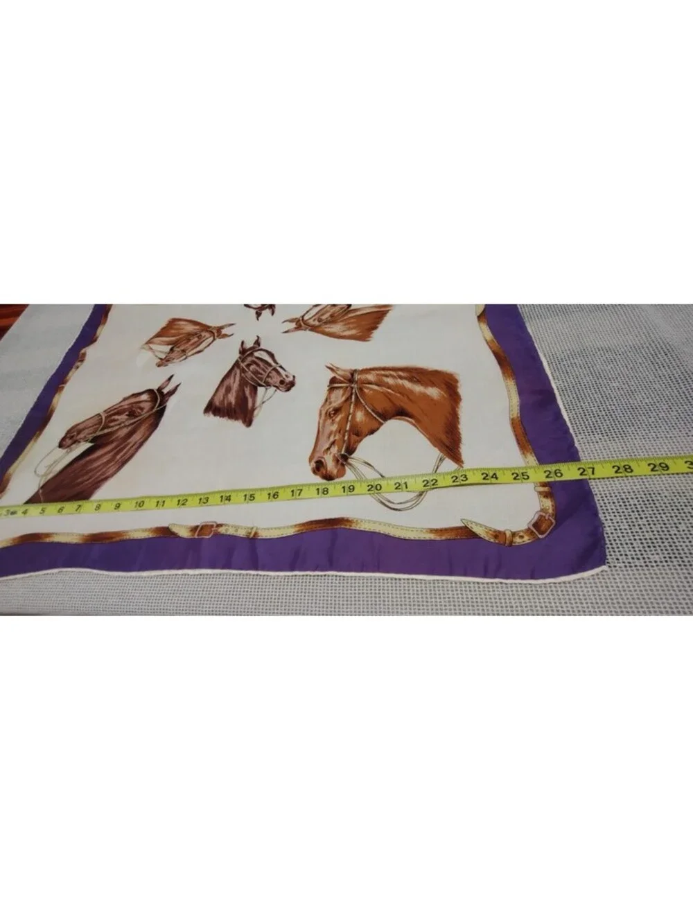 Vintage 40s 5os Horses Satin Brown Scarf Mens Country Chic Ranchwear Horse Faces